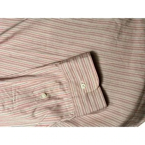 Ralph Lauren Womens Size 2X Plus Pink Striped Button Down Shirt with Crest - Picture 6 of 9